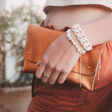 Load image into Gallery viewer, Leather Clutch Bag: Mustard / Gold