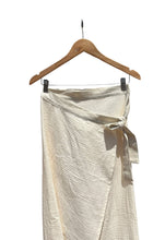 Load image into Gallery viewer, 500 FAVA Wrap skirt in soft organic cotton muslin /linen: Ecru non-dyed white