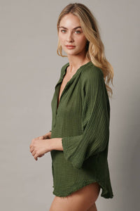 MARRAKESH dashiki in lightweight gauze: Black / P/S