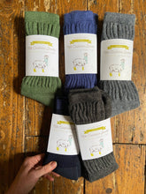 Load image into Gallery viewer, Cosy Alpaca Rib Cushion Socks - 2 SIZES: Ivory / US Size 6-5 - 9.5 / UK 4-7 / EU 37-40