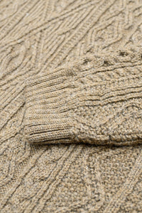 The Freyja British Wool Cable Sweater in Bronze Olive: Medium