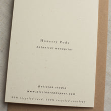 Load image into Gallery viewer, Honesty Pods Floral Greeting Card A6 Recycled Card 