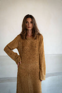 JAGGER DRESS: Gold / One size