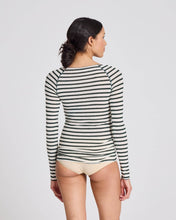 Load image into Gallery viewer, Amalie Wool Top - Reverse Dark Olive Stripe: M
