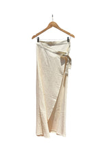 Load image into Gallery viewer, 500 FAVA Wrap skirt in soft organic cotton muslin /linen: Ecru non-dyed white