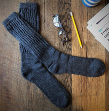 Load image into Gallery viewer, Cosy Alpaca Rib Cushion Socks - 2 SIZES: Biscuit / US Size 6-5 - 9.5 / UK 4-7 / EU 37-40
