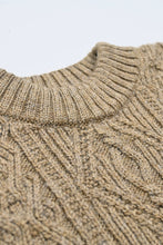 Load image into Gallery viewer, The Freyja British Wool Cable Sweater in Bronze Olive: Medium