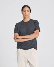 Load image into Gallery viewer, Ellia Cashmere Tee - Dark Grey Melangè: S/M