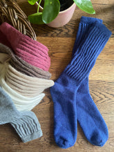 Load image into Gallery viewer, Cosy Alpaca Rib Cushion Socks - 2 SIZES: Nutmeg Brown / US Size 6-5 - 9.5 / UK 4-7 / EU 37-40