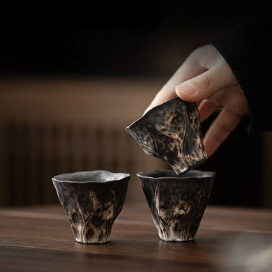 Handmade Black Wabi-sabi Tea Cup