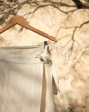 Load image into Gallery viewer, 500 FAVA Wrap skirt in soft organic cotton muslin /linen: Ecru non-dyed white