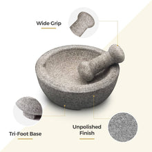 Load image into Gallery viewer, Large Granite Pestle &amp; Mortar With Feet Set
