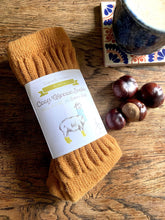 Load image into Gallery viewer, Cosy Alpaca Rib Cushion Socks - 2 SIZES: Nutmeg Brown / US Size 6-5 - 9.5 / UK 4-7 / EU 37-40