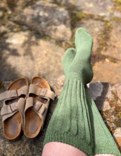 Load image into Gallery viewer, Cosy Alpaca Rib Cushion Socks - 2 SIZES: Nutmeg Brown / US Size 6-5 - 9.5 / UK 4-7 / EU 37-40