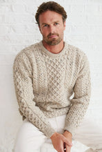 Load image into Gallery viewer, Inishbofin Mens Traditional Aran Sweater -  Flecked Oat: XXL