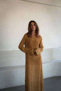 JAGGER DRESS: Gold / One size
