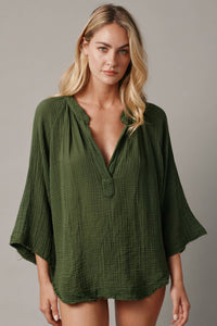 MARRAKESH dashiki in lightweight gauze: Black / P/S