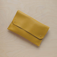 Load image into Gallery viewer, Leather Clutch Bag: Olive / Gold