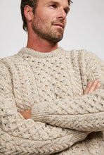 Load image into Gallery viewer, Inishbofin Mens Traditional Aran Sweater -  Flecked Oat: XXL