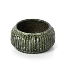 Load image into Gallery viewer, The Forest Ribbed Bowl Planter - Forest Green - Low