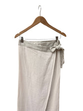 Load image into Gallery viewer, 500 FAVA Wrap skirt in soft organic cotton muslin /linen: Ecru non-dyed white