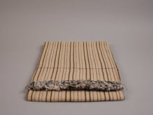 Load image into Gallery viewer, Cotton Handloomed Khadi Throw, Off White No.1: Rose stripe