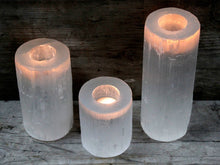 Load image into Gallery viewer, Selenite Cylinder Candle Holder - 20 cm