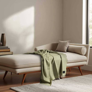 Daydreams - Merino Lambswool Throw - Sage Green