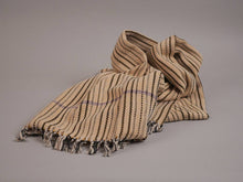 Load image into Gallery viewer, Cotton Handloomed Khadi Throw, Off White No.1: Rose stripe