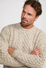 Load image into Gallery viewer, Inishbofin Mens Traditional Aran Sweater -  Flecked Oat: XXL