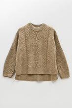 Load image into Gallery viewer, The Freyja British Wool Cable Sweater in Bronze Olive: Medium