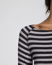 Load image into Gallery viewer, Amalie Stripe Wool Top - Grey and Black Stripe: S