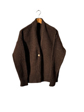 Load image into Gallery viewer, 900 CARDIGAN - Artisan Undyed Wool Spain: Dark Brown / S/M