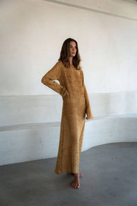 JAGGER DRESS: Gold / One size