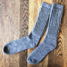 Load image into Gallery viewer, Alpaca Rib Cushion Socks - 2 SIZES: Charcoal / US Size 8-12 UK 7-10 EU 40-44
