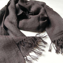 Load image into Gallery viewer, Alpaca Kasardevi Handwoven Shawl | Dark Chocolate Brown
