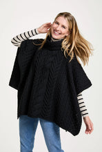 Load image into Gallery viewer, Torc Ladies Aran Poncho - Black: ONE SIZE