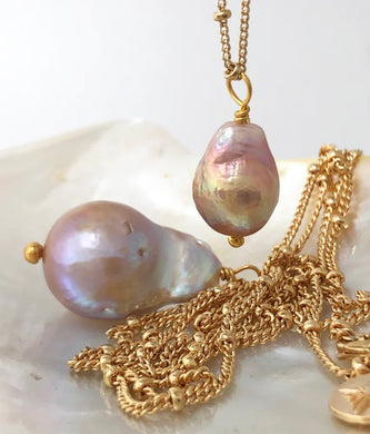 Baroque Pearl on Mini Chain