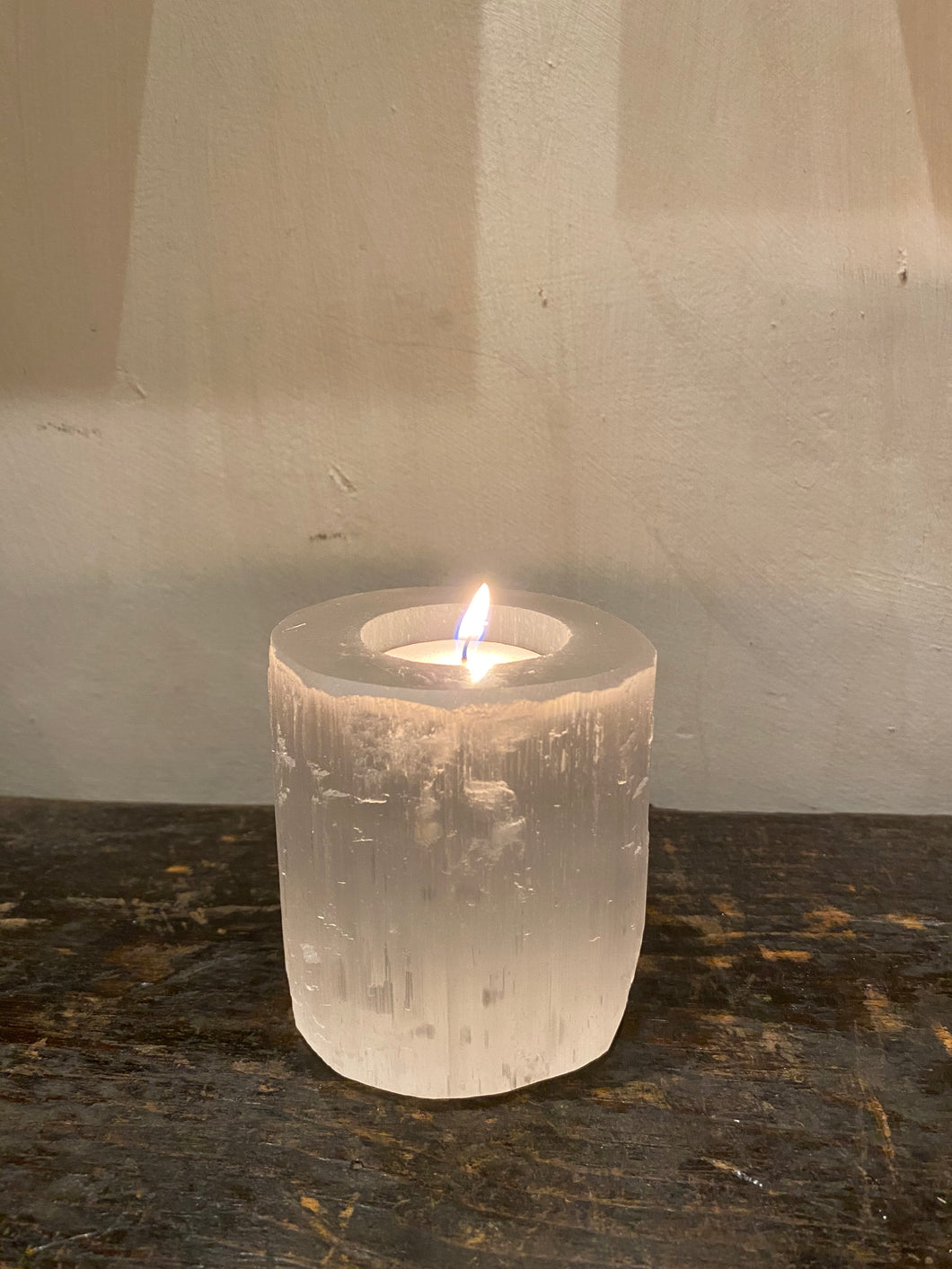 Selenite Candle Holder