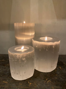 Selenite Candle Holder