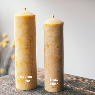 Pure Beeswax Pillar Candle (Large sizes): Medium